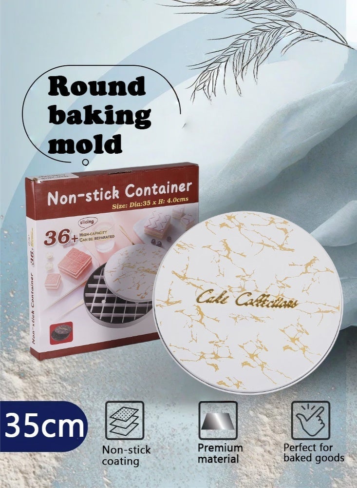 PHISMA Dessert baking box, non-stick cake container - round, pure white. - Image 2